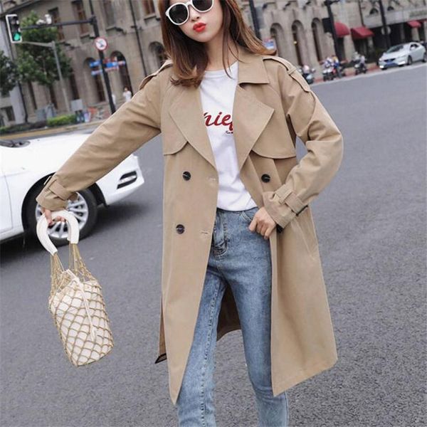 women's trench coats women long loose-fitting casual female windbreaker trend belt slim coat lapel autumn outwear, Tan;black
women's trench coats women long loose-fitting casual female windbreaker trend belt slim coat lapel autumn outwear, Tan;black