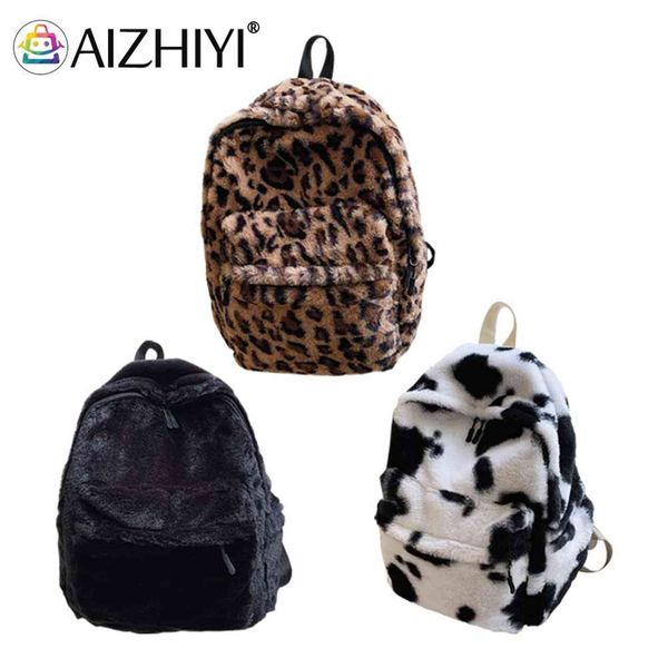 winter plush bag casual plush backpack school shoulderbag women cow leopard pattern travel rucksack lady teenager student packet y1105
winter plush bag casual plush backpack school shoulderbag women cow leopard pattern travel rucksack lady teenager student packet y1105
