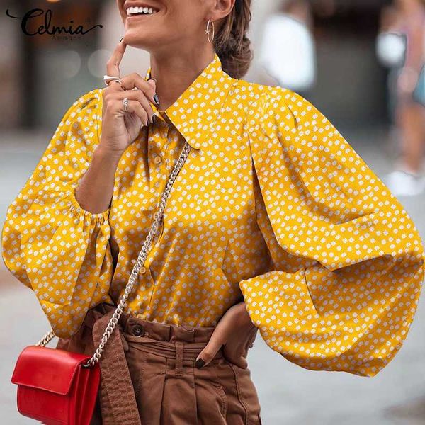 jacket women elegant office lady shirts celmia fashion printed blouses 2021 spring lapel lantern sleeve blusas casual loose buttons top, Black;brown
jacket women elegant office lady shirts celmia fashion printed blouses 2021 spring lapel lantern sleeve blusas casual loose buttons top, Black;brown
