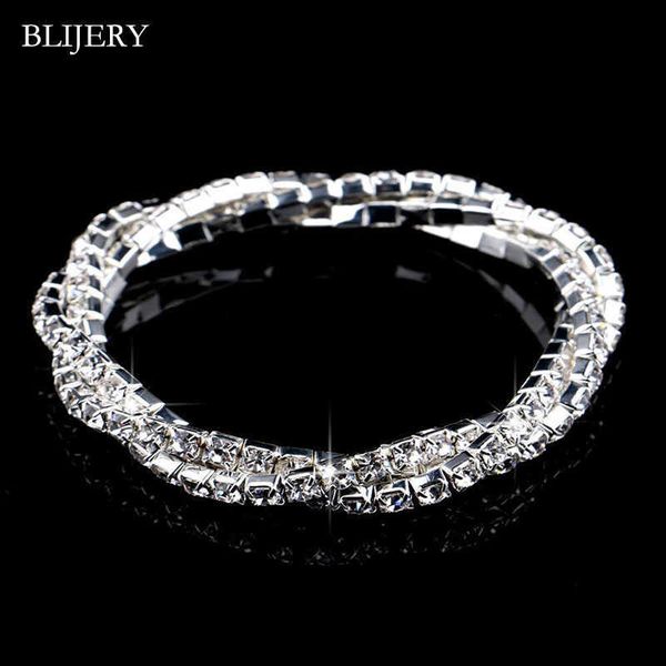 blijery stretch crystal bridal bracelets silver color rhinestone twisty bracelets bangles for women party wedding accessories q0719, Black
blijery stretch crystal bridal bracelets silver color rhinestone twisty bracelets bangles for women party wedding accessories q0719, Black