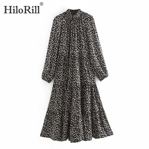 retro loose print pleated dress batwing long sleeve casual midi women stand neck vintage autumn vestidos 210508, Black;gray
retro loose print pleated dress batwing long sleeve casual midi women stand neck vintage autumn vestidos 210508, Black;gray