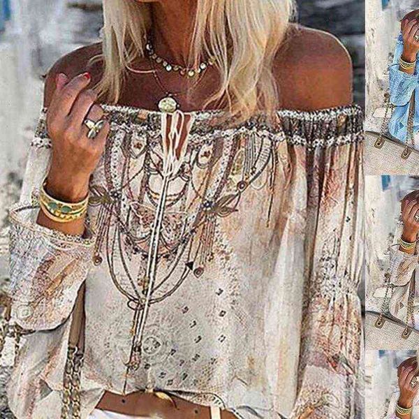 long sleeve off shoulder floral womens shirt print hollow out lace up blouse top, White
long sleeve off shoulder floral womens shirt print hollow out lace up blouse top, White