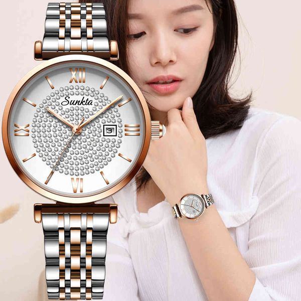sunkta diamond surface watches for women luxury brand ladies rose gold watch simple elegant quartz movt waterproof female watch 210517, Slivery;brown
sunkta diamond surface watches for women luxury brand ladies rose gold watch simple elegant quartz movt waterproof female watch 210517, Slivery;brown