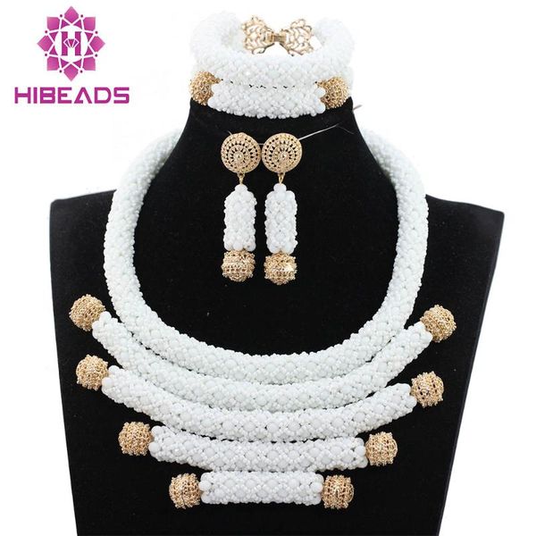 earrings & necklace african white beads jewelry set chunky crystal bib statement nigerian wedding gifts wd979, Silver
earrings & necklace african white beads jewelry set chunky crystal bib statement nigerian wedding gifts wd979, Silver