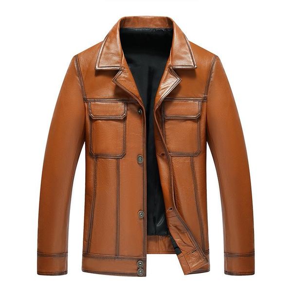 men's leather & faux jacket vintage genuine men coat spring autumn cow jackets jaqueta de couro 18-87057 yy503, Black
men's leather & faux jacket vintage genuine men coat spring autumn cow jackets jaqueta de couro 18-87057 yy503, Black