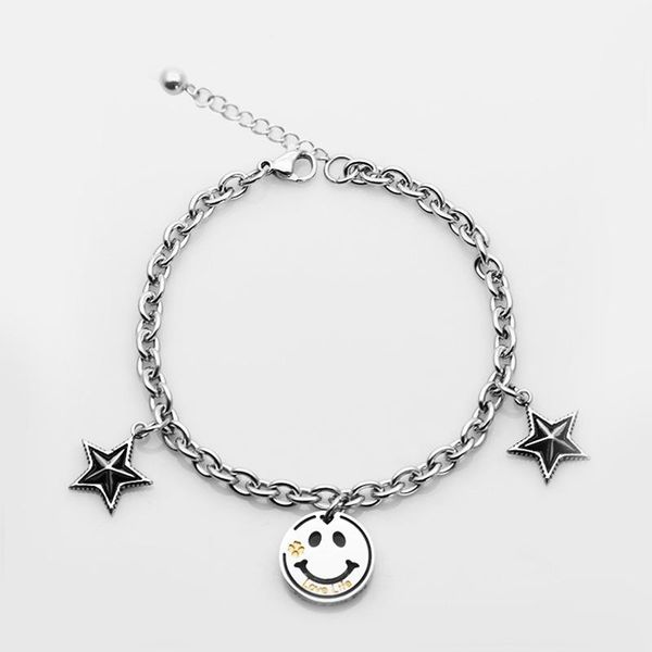 link, chain bracelet stainless steel men and women same style street hip hop titanium couple jewelry, Black
link, chain bracelet stainless steel men and women same style street hip hop titanium couple jewelry, Black