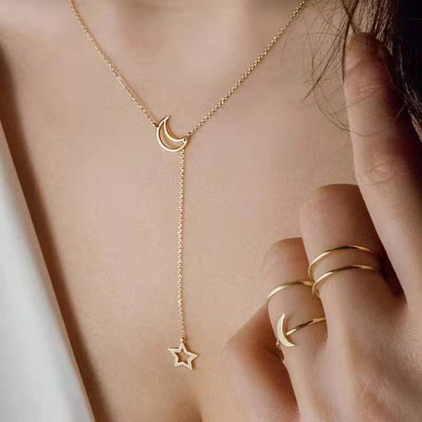 pendant necklaces fashion personality women's necklace sweet style simple retro moon star 2021 trend party gift, Silver
pendant necklaces fashion personality women's necklace sweet style simple retro moon star 2021 trend party gift, Silver
