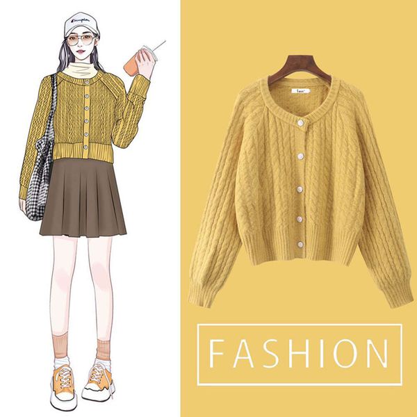 autumn and winter wear knitted cardigan red coat sweater design sense small, White;black
autumn and winter wear knitted cardigan red coat sweater design sense small, White;black