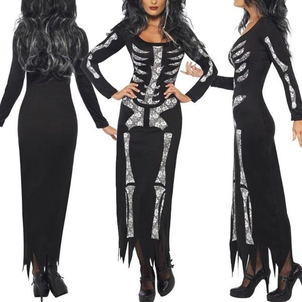 casual dresses y166 women halloween skeleton print long sleeve maxi dress irregular hem cosplay prop, Black;gray
casual dresses y166 women halloween skeleton print long sleeve maxi dress irregular hem cosplay prop, Black;gray