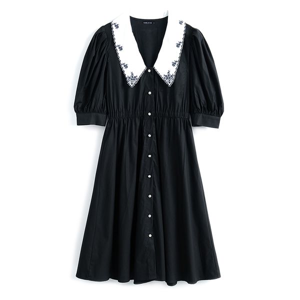 women black embroidery peter pan collar puff short sleeve double-breasted empire a-line mini dress summer d2647 210514, Black;gray
women black embroidery peter pan collar puff short sleeve double-breasted empire a-line mini dress summer d2647 210514, Black;gray