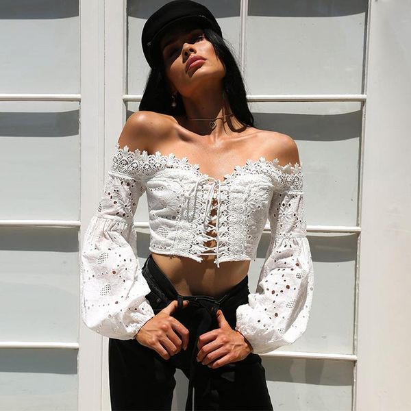 women's t-shirt anself women shirts crop off shoulder crochet lace bandage up hollow out solid holiday wear tunics female t-shirts, White
women's t-shirt anself women shirts crop off shoulder crochet lace bandage up hollow out solid holiday wear tunics female t-shirts, White