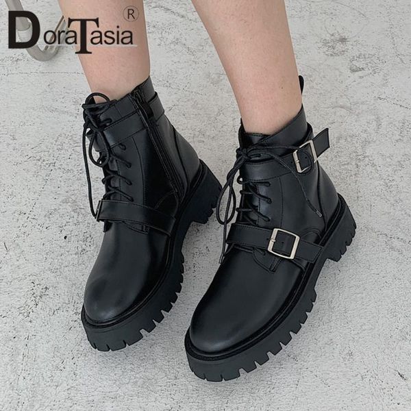 boots doratasia fashion female chunky heels ankle autumn women round toe platform zip cross tied buckle shoes woman, Black
boots doratasia fashion female chunky heels ankle autumn women round toe platform zip cross tied buckle shoes woman, Black