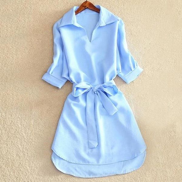 casual dresses shirts women 2021 summer dress fashion office lady solid red chiffon for sashes tunic ladies vestidos femme, Black;gray
casual dresses shirts women 2021 summer dress fashion office lady solid red chiffon for sashes tunic ladies vestidos femme, Black;gray