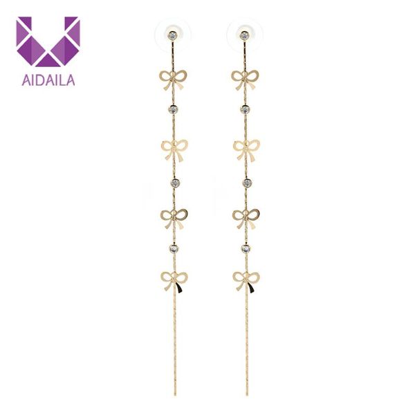 dangle & chandelier women long earrings drop with bowknot shape and rhinestone beautiful office ladies fashion, Silver
dangle & chandelier women long earrings drop with bowknot shape and rhinestone beautiful office ladies fashion, Silver