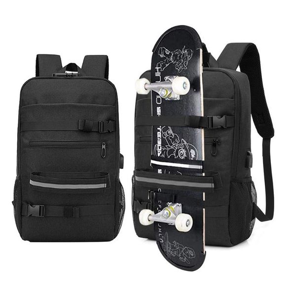 skateboarding skateboard backpack bag anti-theft password lock usb charging shoulder men women leisure travel computer longboard -40
skateboarding skateboard backpack bag anti-theft password lock usb charging shoulder men women leisure travel computer longboard -40