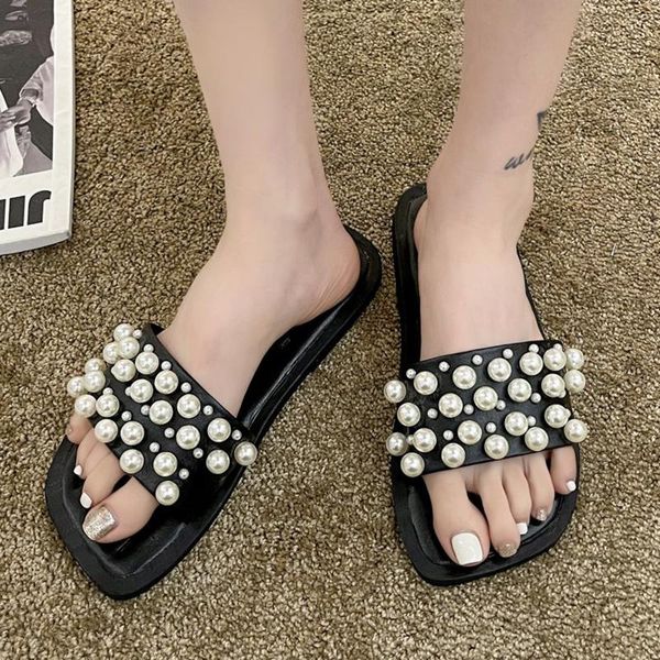 slippers rimocy luxury string bead flat for women pu leather soft bottom beach slides woman square toe casual flip flops female, Black
slippers rimocy luxury string bead flat for women pu leather soft bottom beach slides woman square toe casual flip flops female, Black