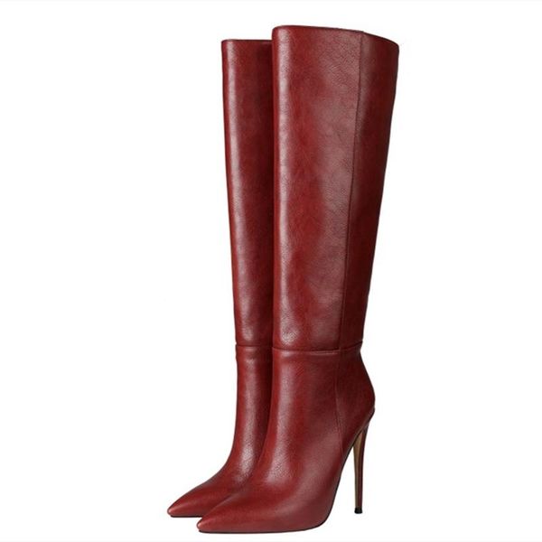 boots leather pointed toe slip on high heel women knee fashion winter work office students plus size 45, Black
boots leather pointed toe slip on high heel women knee fashion winter work office students plus size 45, Black