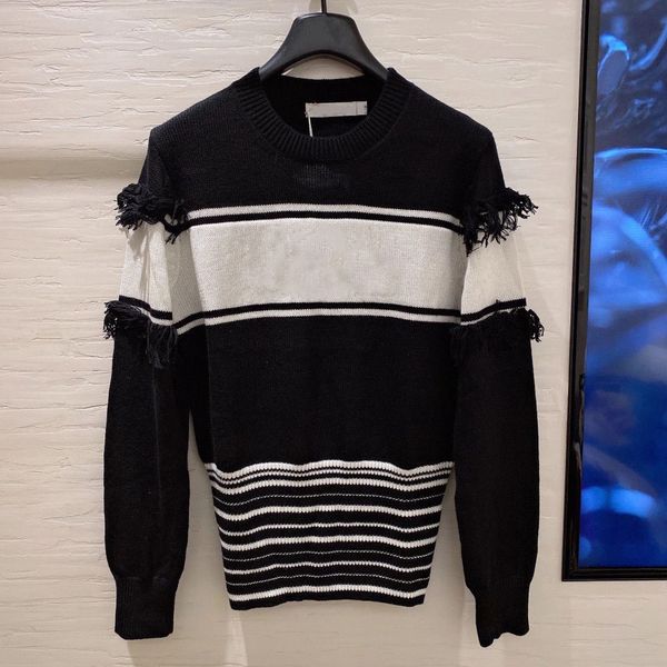 knitted sweaters street wear women pullover takes fashionable bump color splicing stripe tassel sweater, White;black
knitted sweaters street wear women pullover takes fashionable bump color splicing stripe tassel sweater, White;black