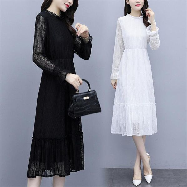 casual dresses autumn winter lace bottoming dress women fashion pleated elegant party vestidos, Black;gray
casual dresses autumn winter lace bottoming dress women fashion pleated elegant party vestidos, Black;gray