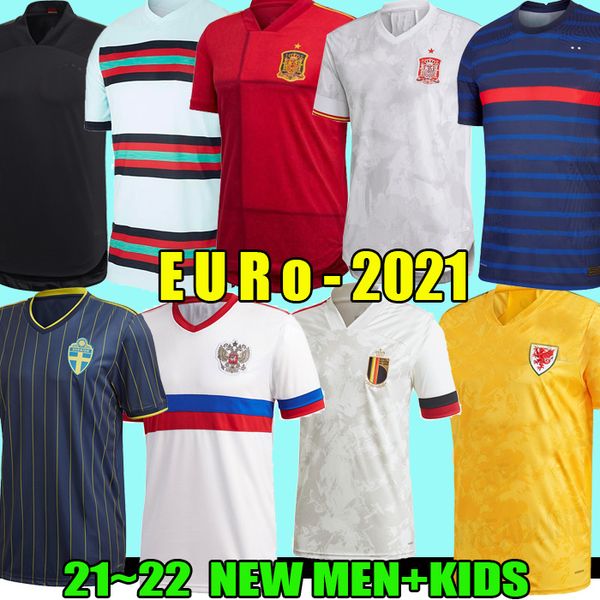 2021 soccer jerseys belgium spain espana wales northern ireland sweden russia scotland 2022 home away football shirts camisetas de futbol eu, Black;yellow