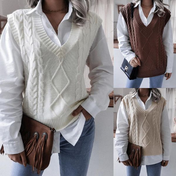 women's vests 2021 fashion women vest autumn acrylic v-neck european style casual concise knitted loose solid sweater, Black;white
women's vests 2021 fashion women vest autumn acrylic v-neck european style casual concise knitted loose solid sweater, Black;white