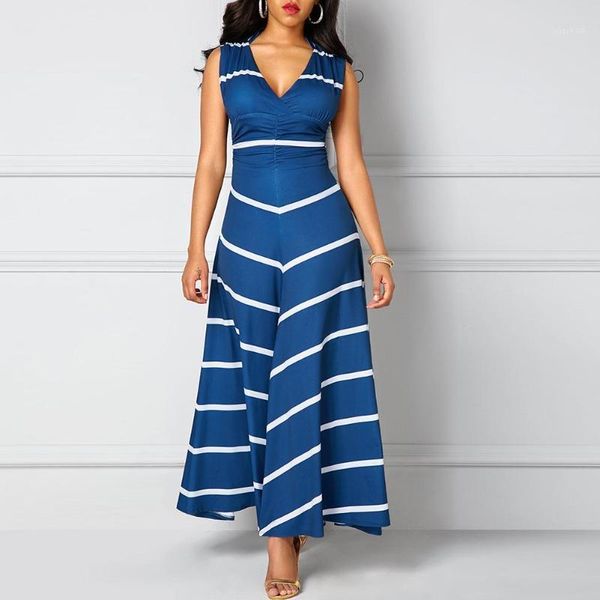 women sleeveless deep v neck striped large hem waist tight maxi evening dress high print slims fit gown casual dresses, Black;gray
women sleeveless deep v neck striped large hem waist tight maxi evening dress high print slims fit gown casual dresses, Black;gray