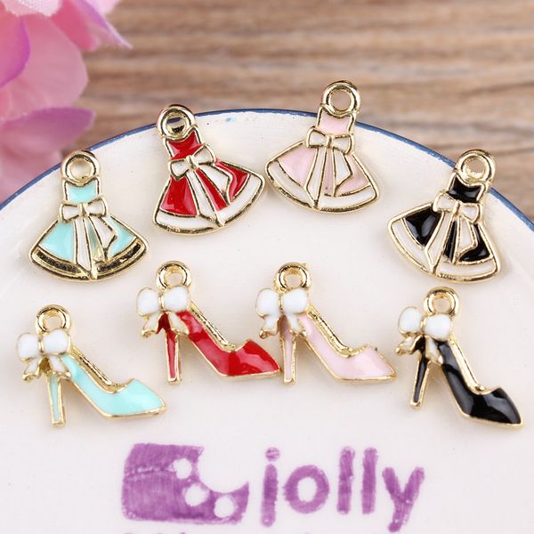 mrhuang 10pcs/lot skirt high shoes floating enamel charms alloy pendant fit necklaces bracelets diy jewelry accessories, Bronze;silver
mrhuang 10pcs/lot skirt high shoes floating enamel charms alloy pendant fit necklaces bracelets diy jewelry accessories, Bronze;silver