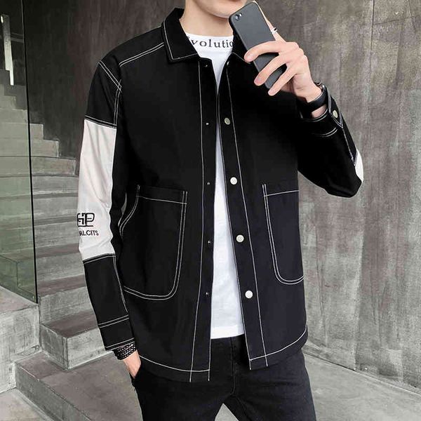 autumn jacket 2021 new young korean version the trend of loose color matching fine men's jacket55u9, Black;brown
autumn jacket 2021 new young korean version the trend of loose color matching fine men's jacket55u9, Black;brown
