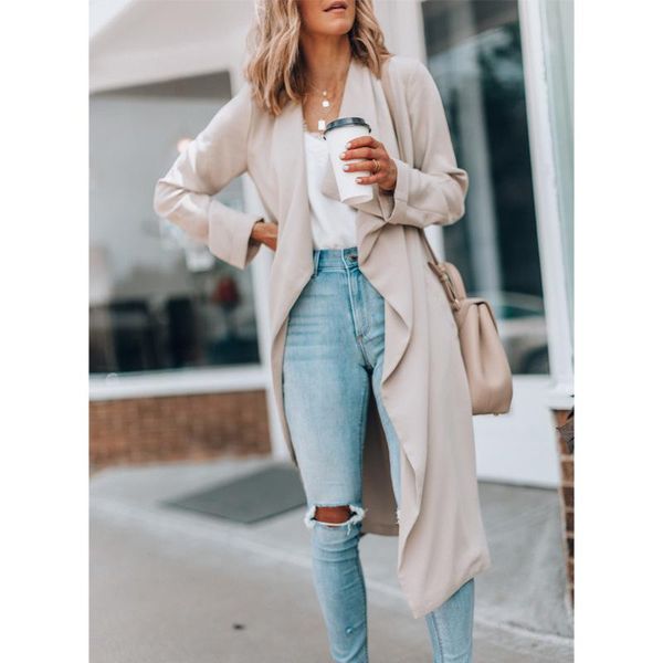 women's trench coats 2021 windbreaker autumn lapel solid color double-breasted korean long coat streetwear women fashion, Tan;black
women's trench coats 2021 windbreaker autumn lapel solid color double-breasted korean long coat streetwear women fashion, Tan;black