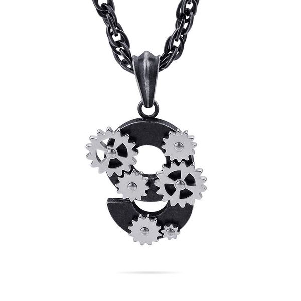 pendant necklaces number 9 shaped gearwheel rotatable necklace for men boys stainless steel punk jewelry (rotatable), Silver
pendant necklaces number 9 shaped gearwheel rotatable necklace for men boys stainless steel punk jewelry (rotatable), Silver