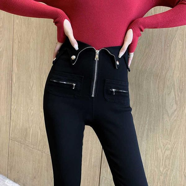 women's leggings icclek fashionable high stretch double zipper wash water tight waist trouser, Black
women's leggings icclek fashionable high stretch double zipper wash water tight waist trouser, Black