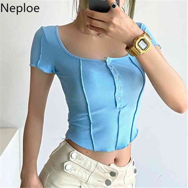 neploe square collar short sleeve solid t shirts women slim elastic corp summer chic fashion tees korean shirts 210422, White
neploe square collar short sleeve solid t shirts women slim elastic corp summer chic fashion tees korean shirts 210422, White