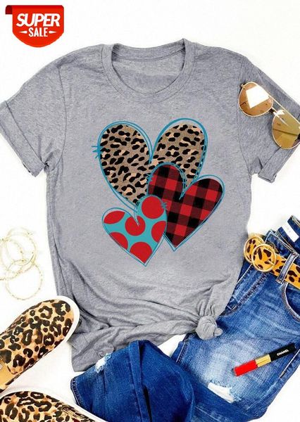ladies' women's checkered leopard print love pattern round neck short sleeve t-shirt #he3g, White
ladies' women's checkered leopard print love pattern round neck short sleeve t-shirt #he3g, White