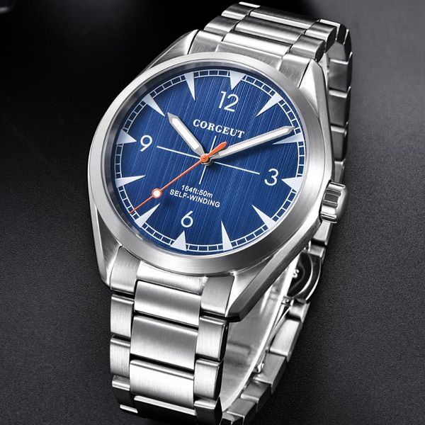 wristwatches 41mm corgeut men's steel band watch miyota automatic sport design clock blue dial mechanical, Slivery;brown
wristwatches 41mm corgeut men's steel band watch miyota automatic sport design clock blue dial mechanical, Slivery;brown