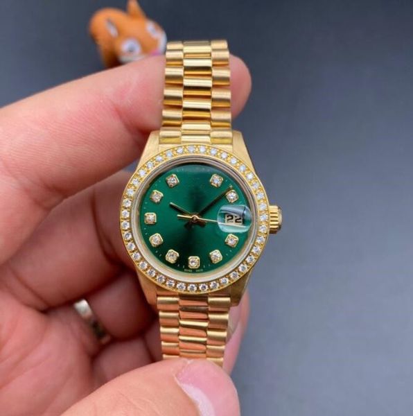 womens classic watch 69178 26mm diamond green dial sapphire glass automatic gold stainless steel bracelet luxury watches waterproof, Slivery;brown
womens classic watch 69178 26mm diamond green dial sapphire glass automatic gold stainless steel bracelet luxury watches waterproof, Slivery;brown