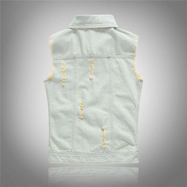 men's vests summer slim frayed denim vest men classic ripped hole sleeveless jacket vintage single breasted biker plus size 4xl, Black;white
men's vests summer slim frayed denim vest men classic ripped hole sleeveless jacket vintage single breasted biker plus size 4xl, Black;white