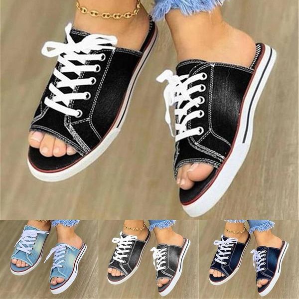 sandals 2021 fashion women canvas breathable summer slippers lace up open toe ladies faux denim flat shoes zapatos mujer, Black
sandals 2021 fashion women canvas breathable summer slippers lace up open toe ladies faux denim flat shoes zapatos mujer, Black