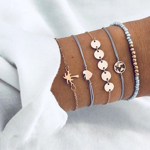 link, chain fashion women bracelet coconut tree hollow map heart shaped blue bead leather gold set lady beach party jewelry, Black
link, chain fashion women bracelet coconut tree hollow map heart shaped blue bead leather gold set lady beach party jewelry, Black