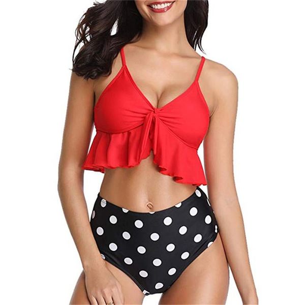 women's swimwear 2021 women biquinis ruffles bikini set summer dot print push-up bra high waist beach sport clothes pool brazilian, White;black
women's swimwear 2021 women biquinis ruffles bikini set summer dot print push-up bra high waist beach sport clothes pool brazilian, White;black