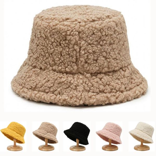 wide brim hats lamb wool faux female hat fur warm winter women's bucket outdoor sun panama lady fisherman caps, Blue;gray
wide brim hats lamb wool faux female hat fur warm winter women's bucket outdoor sun panama lady fisherman caps, Blue;gray