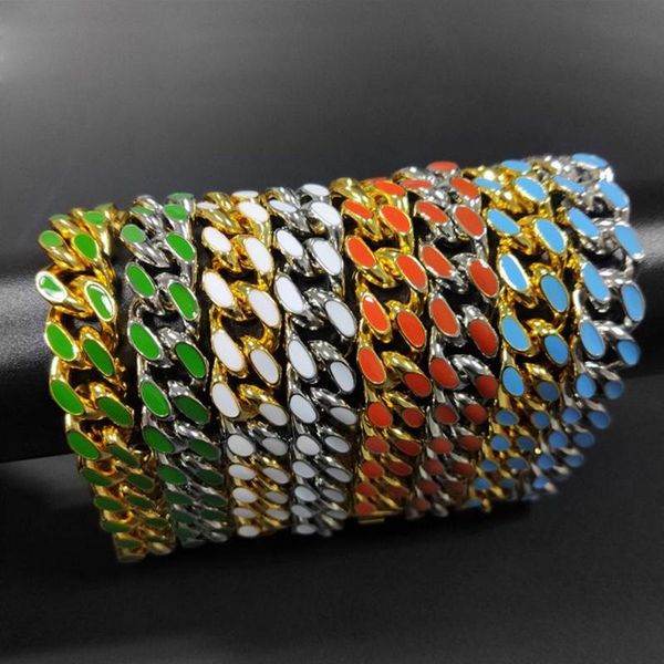 link, chain 12mm men hip hop link bracelet enamel cuba bracelets for gift party fashion jewelry accessories, Black
link, chain 12mm men hip hop link bracelet enamel cuba bracelets for gift party fashion jewelry accessories, Black