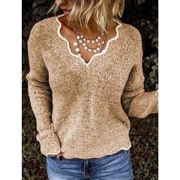 women's sweaters autumn pullover bottom shirt casual solid color wavy sweater long sleeve woman, White;black
women's sweaters autumn pullover bottom shirt casual solid color wavy sweater long sleeve woman, White;black