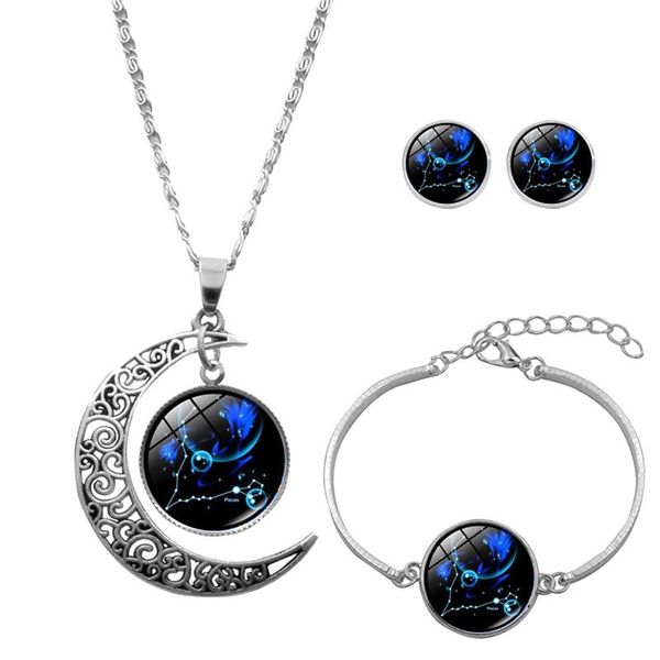 earrings & necklace earring bracele gifts for mom present women bracelet jewelry set 12 constellation moon #5, Silver
earrings & necklace earring bracele gifts for mom present women bracelet jewelry set 12 constellation moon #5, Silver