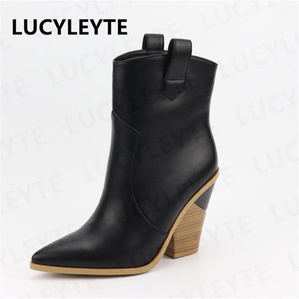 boots lucyleyte brand spring winter ins big size 46 high heels women shoes retro short slip on woman western, Black
boots lucyleyte brand spring winter ins big size 46 high heels women shoes retro short slip on woman western, Black