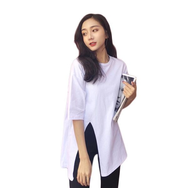women's t-shirt korean oversize long women summer plus size short sleeve split tees shirt schoolgirl street style loose clothes, White
women's t-shirt korean oversize long women summer plus size short sleeve split tees shirt schoolgirl street style loose clothes, White