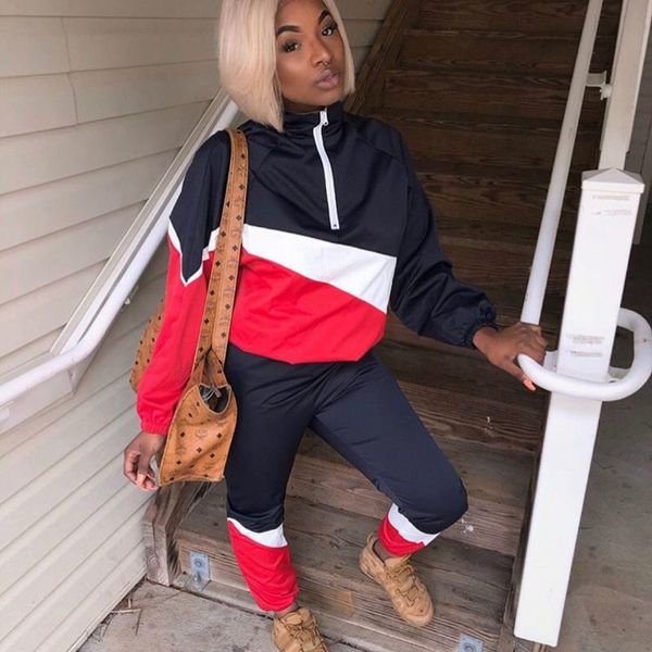women's tracksuits patchwork fashion sport set wives fitness clothing gym sportswear woman loose sweatpants and shirts 2 piece wor, Gray
women's tracksuits patchwork fashion sport set wives fitness clothing gym sportswear woman loose sweatpants and shirts 2 piece wor, Gray