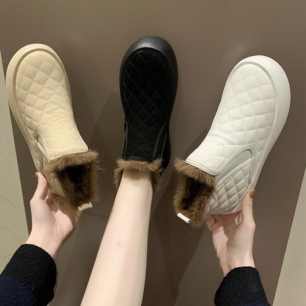 women's winter boots 2022 plus plush thick sole breadcrumb cotton shoes outdoor versatile casual waterproof, Black 
women's winter boots 2022 plus plush thick sole breadcrumb cotton shoes outdoor versatile casual waterproof, Black