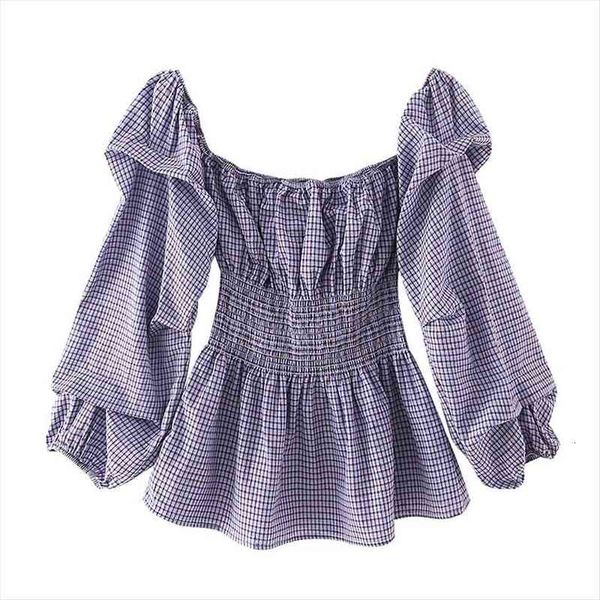 sweet fashion patchwork plaid womens shirts cropped vintage square collar long sleeve female streetwear, White
sweet fashion patchwork plaid womens shirts cropped vintage square collar long sleeve female streetwear, White