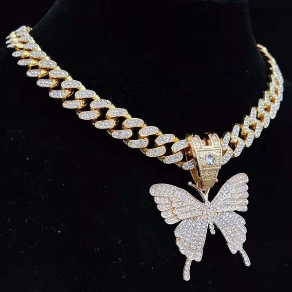 pendant necklaces men women hip hop iced out bling butterfly necklace with 13mm miami cuban chain hiphop fashion charm jewelry, Silver
pendant necklaces men women hip hop iced out bling butterfly necklace with 13mm miami cuban chain hiphop fashion charm jewelry, Silver