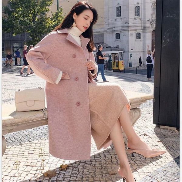women's wool & blends women coat autumn winter jacket casual warm turndown collar double-breasted long outwear female woolen coats z299, Black
women's wool & blends women coat autumn winter jacket casual warm turndown collar double-breasted long outwear female woolen coats z299, Black